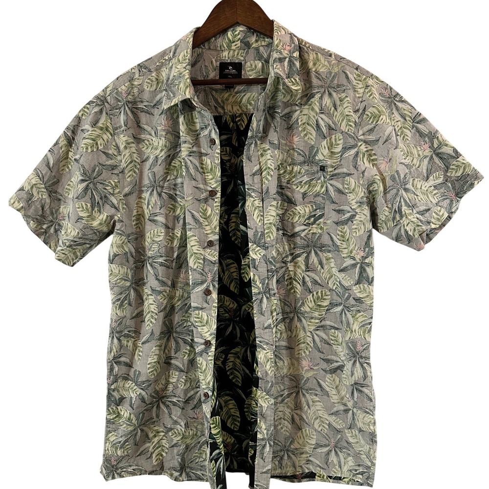 Rip Curl 2XL XXL Mens Bird of Paradise Print Button Up Casual Shirt
